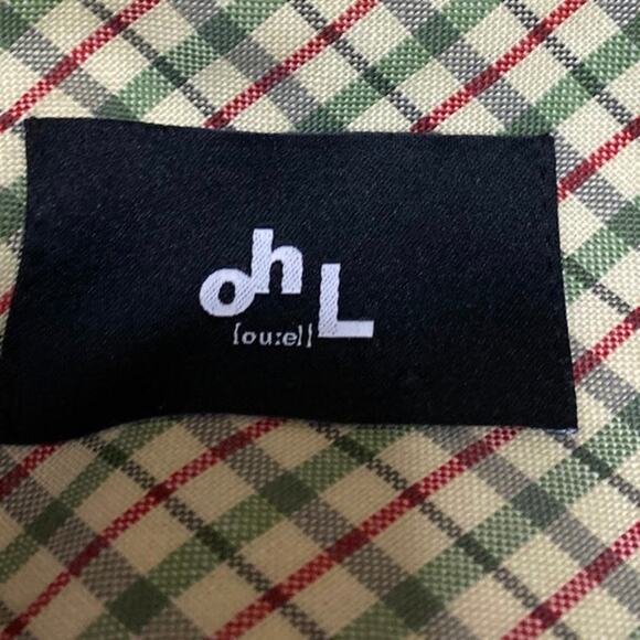 oh L 100% Wool Multicolor Plaid Check Button Long Sleeve Blazer Coat Jacket Sz S - Picture 3 of 4